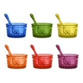 Set of 6 Acrylic Ice Cream Cups in Assorted Colors - Baroque & Rock Anniversary - Baci Milano